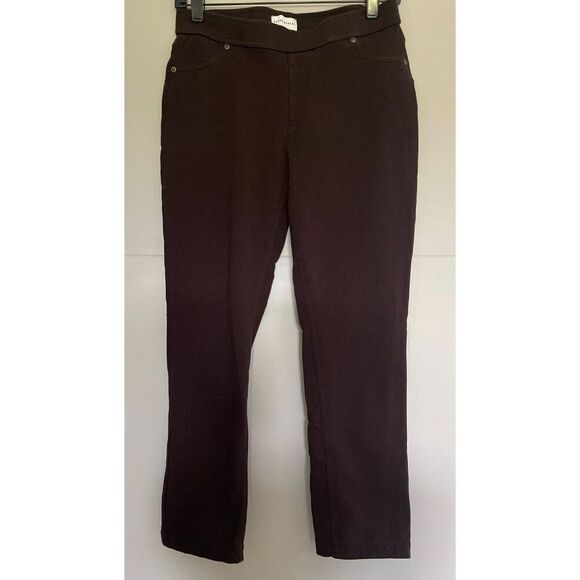 Susan Graver Women Brown Weekend Stretch Ankle Leggings Size SP - Picture 2 of 7